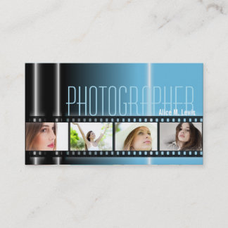 Bleu de carte de visite de photo de film de la
