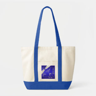 Bleu de cobalt et sac fourre-tout enorme argenté à