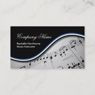 Bleu de ~ de cartes de visite de note de musique