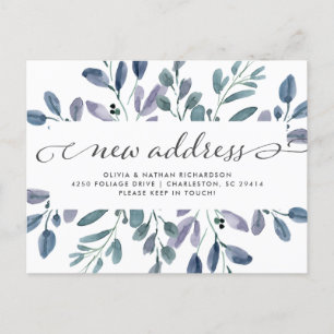 Bleu de feuillage minimaliste Faire-part mobile