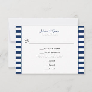 Bleu de la marine Blancs Thème nautique RSVP