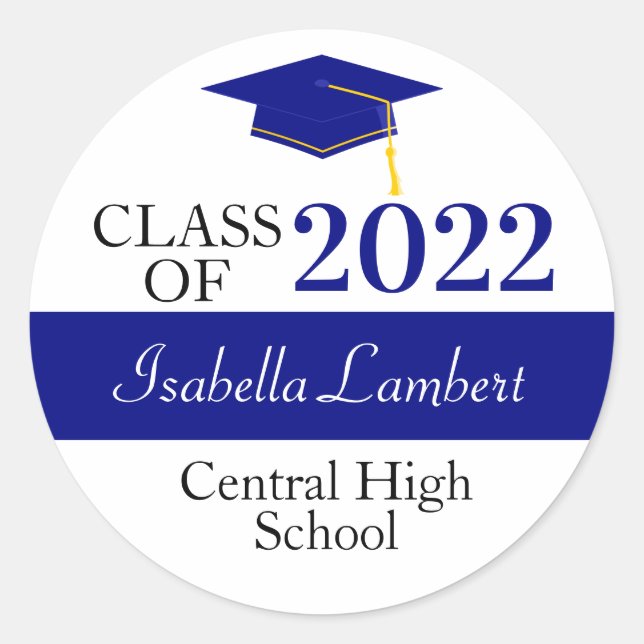 Bleu de la Marine Parti Favoriser les autocollants (Devant)