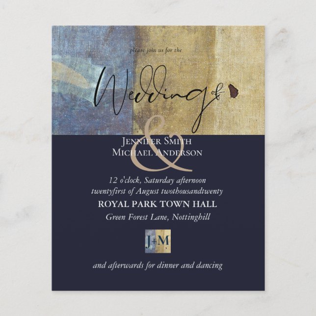 Bleu de la marine urbaine Faire-part de mariage bu (Devant)