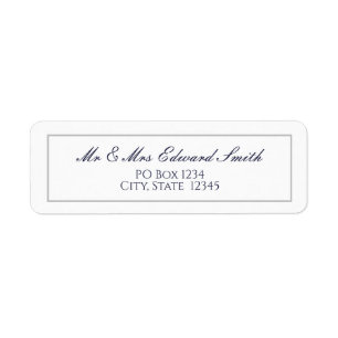Bleu de marine classique avec étiquette d'adresse