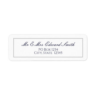 Bleu de marine classique avec étiquette d'adresse 