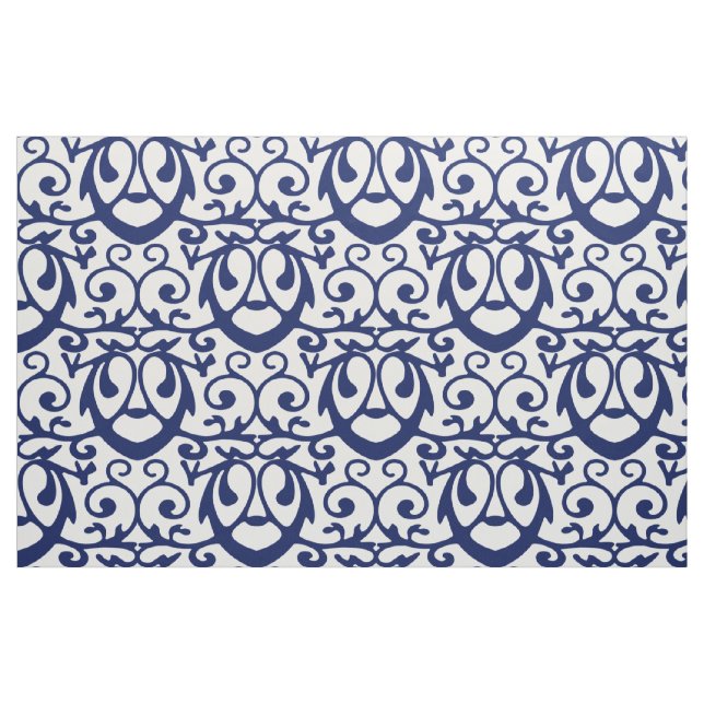 Bleu de marine et blanc Élégant motif tissu (Fat Quarter)
