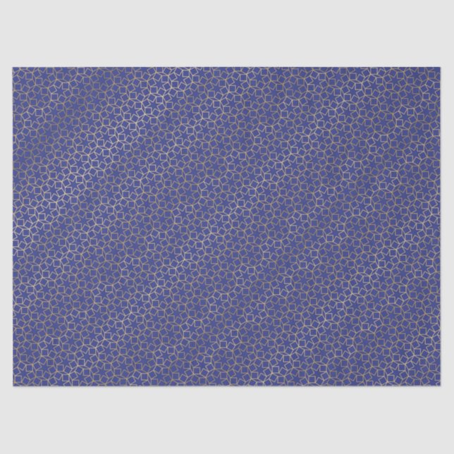 Bleu de motif d'arabesque de papier de soie de (Recto)
