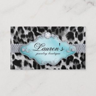 Bleu de noir de carte de visite de léopard de
