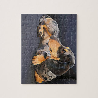 bleu de puzzle de dachshund