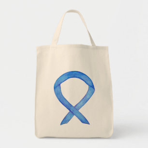 Bleu de sensibilisation Ruban Sac fourre-tout pers