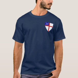 Bleu de T-shirt de SM avec le bouclier