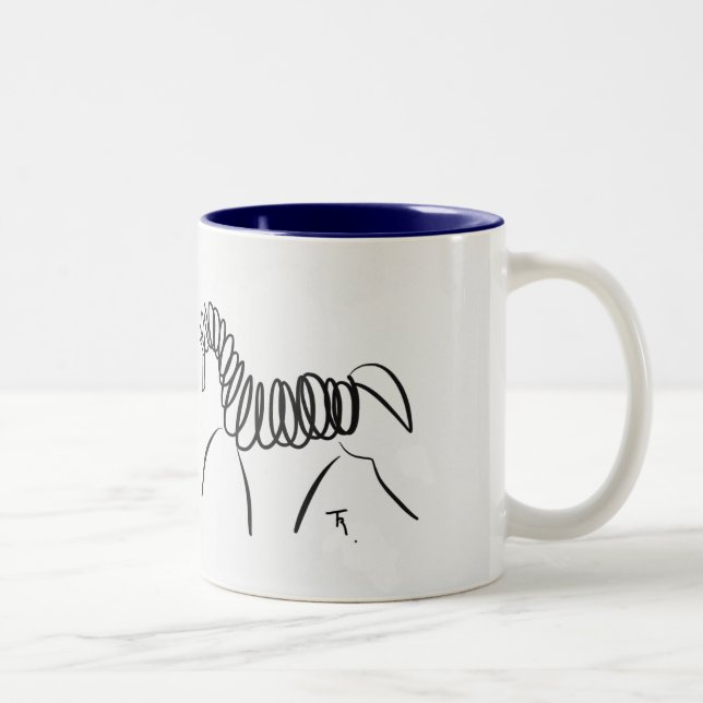 Bleu de tasse de cheval de dressage (Droit)