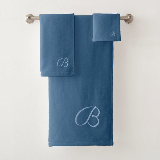 Bleu dégradé avec monogramme personnalisé (En situation)