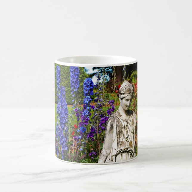 Bleu delphinium jardin imprimer tasse de café (Centre)