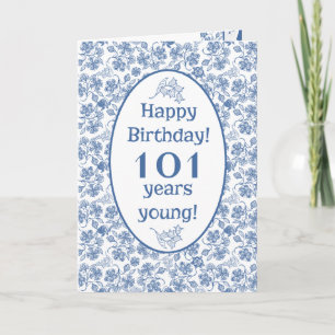 Bleu d'indigo sur la 101st carte d'anniversaire