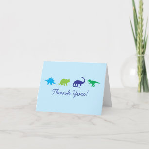 Bleu Dinosaure Cute Merci Kid's Stationnaire Card