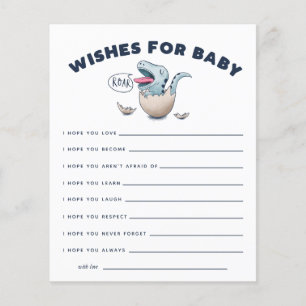 Bleu Dinosaure Voeux pour Baby Card