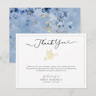 Bleu doré Carte de remerciements Floral pour Berea