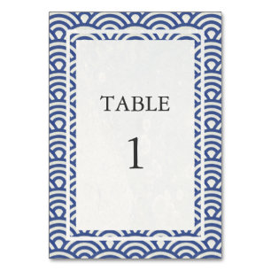 Bleu doux + Blanc Japonais Seigha Numéro de table
