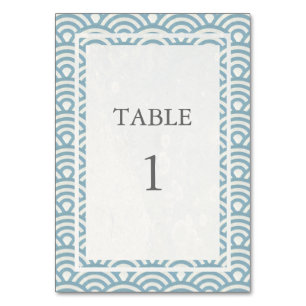 Bleu doux + Blanc Japonais Seigha Numéro de table