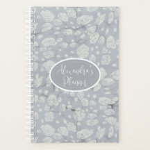 Bleu doux eaux florales Planificateur de journal