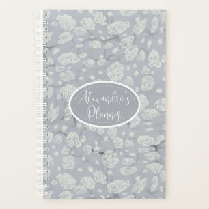 Bleu doux eaux florales Planificateur de journal