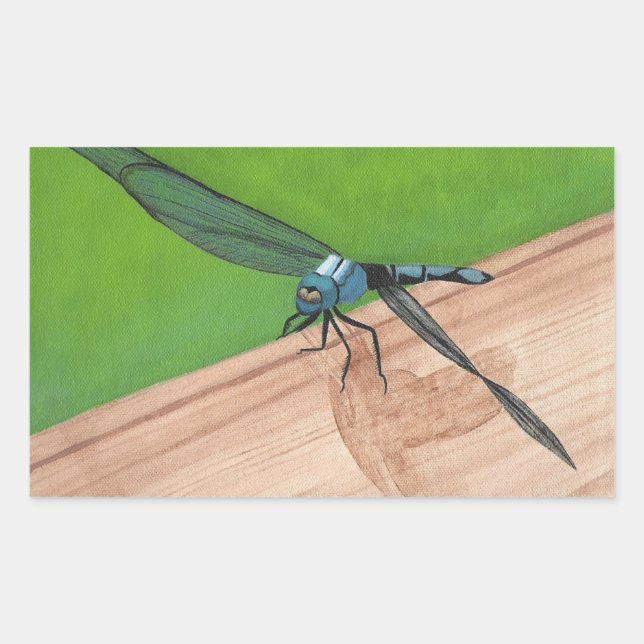 Bleu dragonfly sur un Autocollant (Devant)