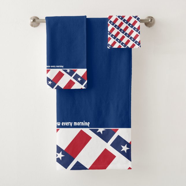 Bleu | DRAPEAU TEXAS avec Ecriture personnalisable (En situation)