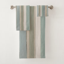 Bleu Duché Turquoise Sage Beige Stripe