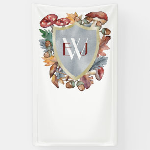 Bleu Dusty Burgundy Bannière Mariage Champignon Au