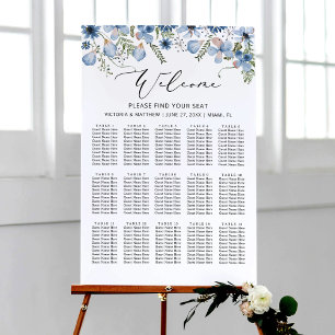 Bleu Dusty moderne 15 Tables Mariage Tableau de si