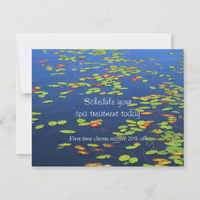 Bleu Eau et Lily Pads Invitations (Devant)