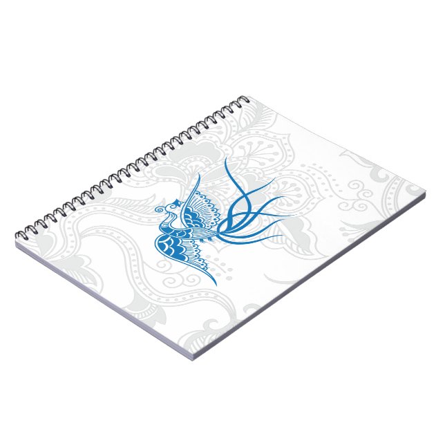 Bleu éblouissant et Carnet à motifs floraux (Côté gauche)