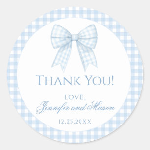 Bleu en vichy arc bébé garçon merci autocollants r