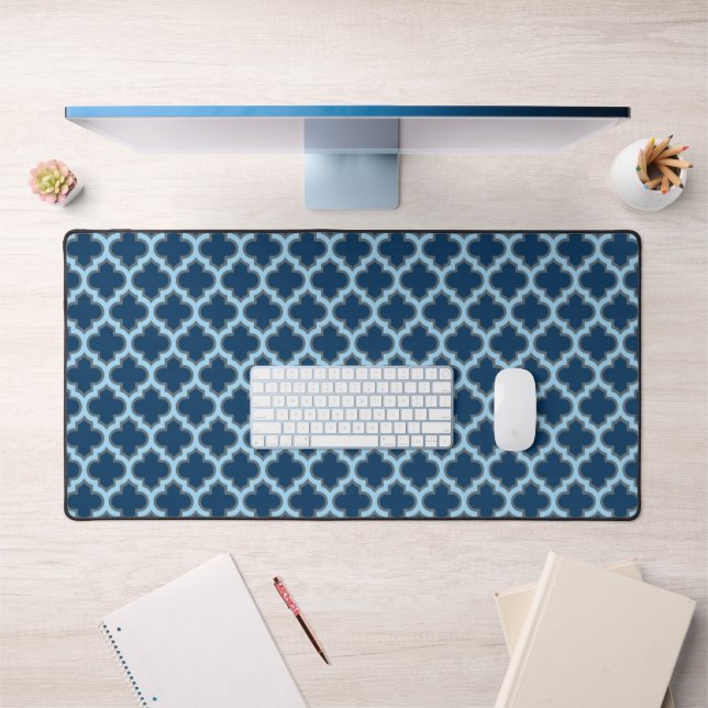 Bleu et Bébé Bleu Trellis, treillis, Quatrefoil (Bureau 1)