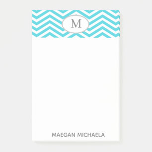 Bleu et blanc Chevron Post-It