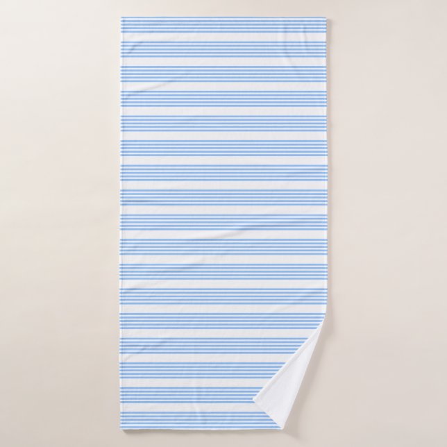 Bleu et blanc cinq bandes motif (Serviette de bain)