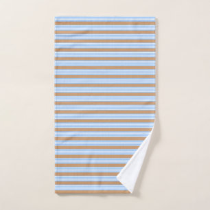 Bleu et blanc cinq bandes motif avec bronze