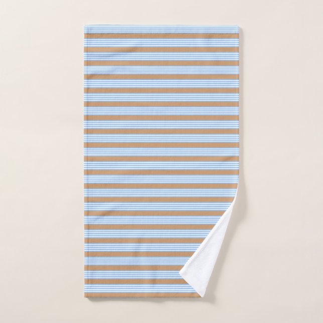 Bleu et blanc cinq bandes motif avec bronze (Serviette à main)
