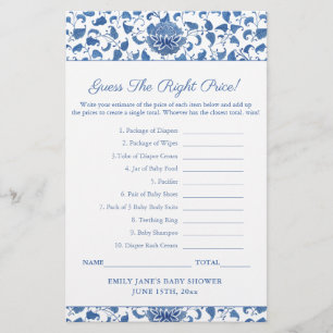 Bleu Et Blanc Devinez Le Jeu Baby shower Prix