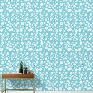 Bleu et blanc marguerites Papier peint