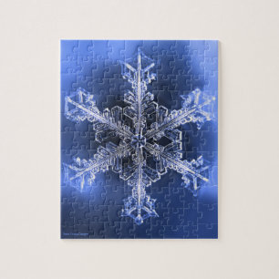 Bleu et blanc véritable Flocon de neige Puzzle dur