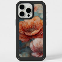 Bleu et caramel brun imprimé floral