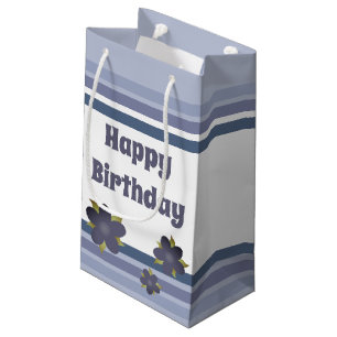 Bleu et floral petit sac cadeau