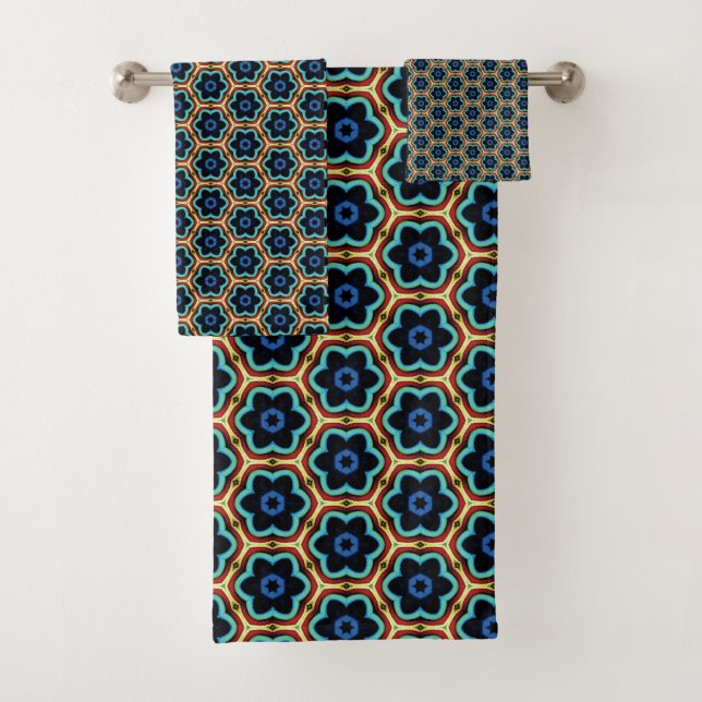 Bleu et jaune, floral simple (En situation)