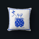 Bleu et jaune lapin avec coussin cerf-volant<br><div class="desc">nouveau lapin 'garçon'</div>