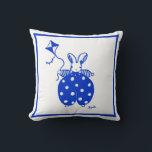 Bleu et jaune lapin avec coussin cerf-volant<br><div class="desc">nouveau lapin 'garçon'</div>