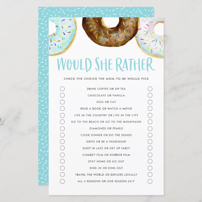 Bleu et le chocolat Donuts Voudraient Maman Plutôt (Devant / Derrière)