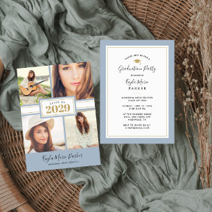 Bleu et or 4 Invitation à un diplôme de photogra