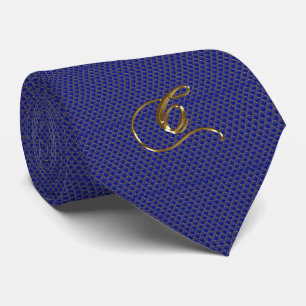 Bleu et or Flourish Cravate masculine